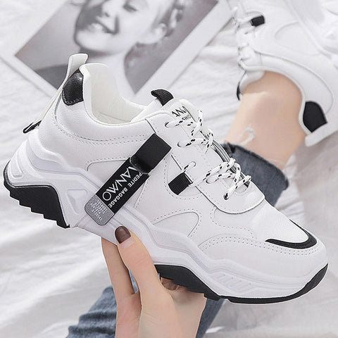 Colorblock Lace-up Platform Sneakers