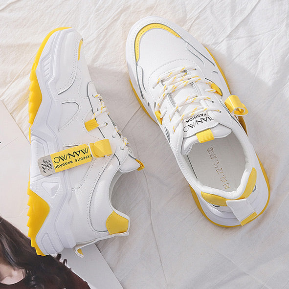 Colorblock Lace-up Platform Sneakers