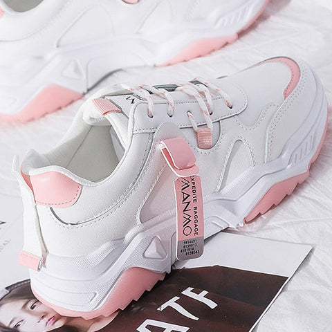 Colorblock Lace-up Platform Sneakers