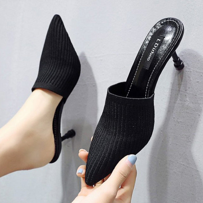 Pointed Close-toe Stiletto Heel Sandals