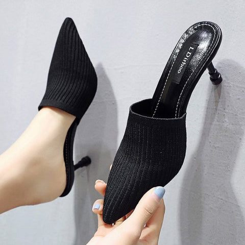 Pointed Close-toe Stiletto Heel Sandals