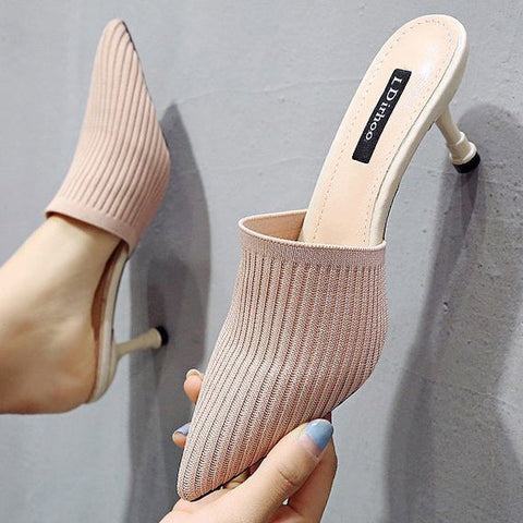 Pointed Close-toe Stiletto Heel Sandals