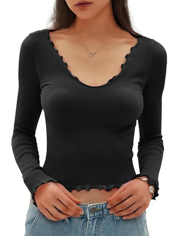 Lettuce Trim Slim Ribbed Tops