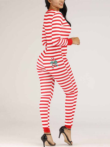 Christmas Striped Jumpsuits