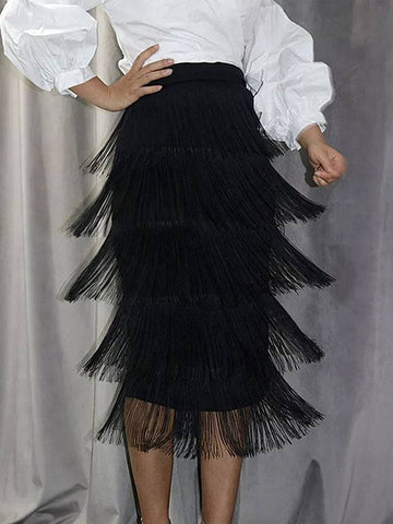 High Waisted Fringe Skirts