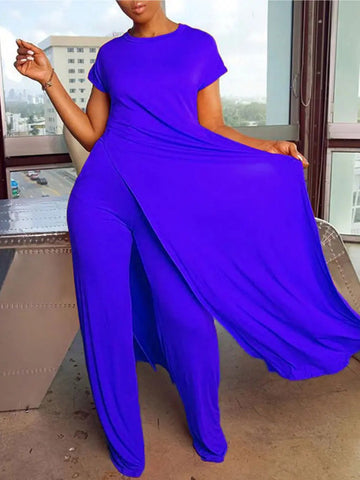 High Slit Longline Top Pants Set
