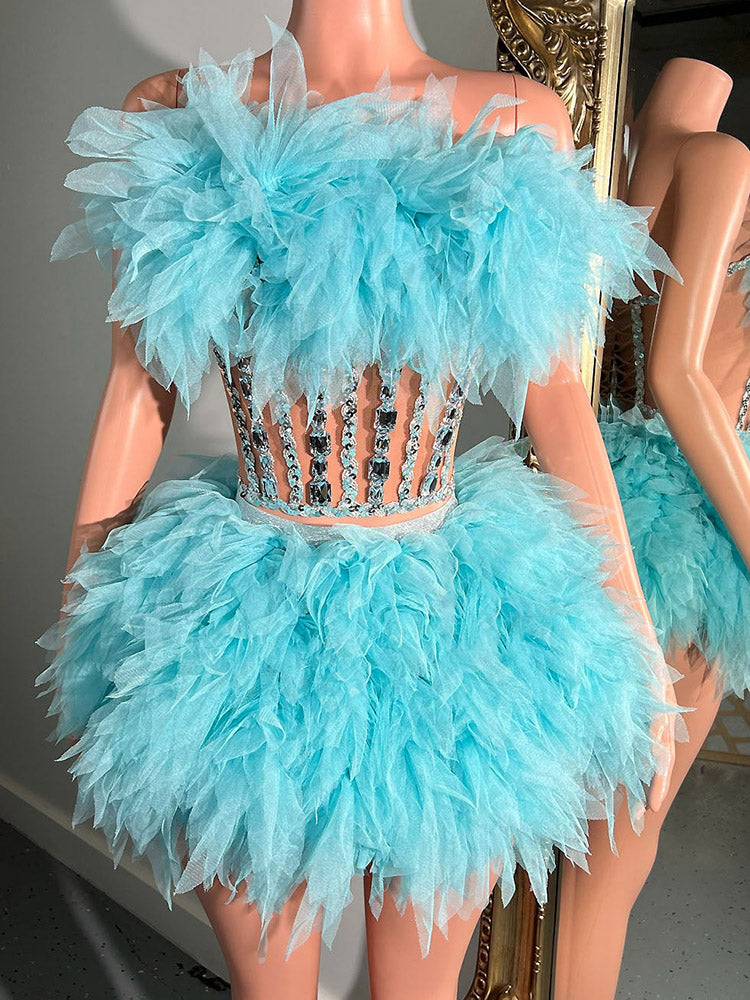 Gorgeous Rhinestone Tulle Party Dresses