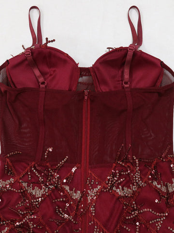 Sequin Fringed Gown Maxi Dresses