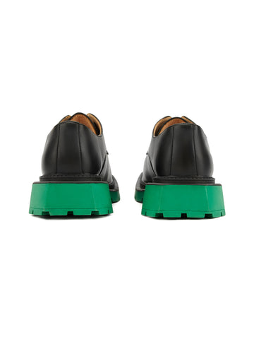 Black Square Toe Leather Shoes