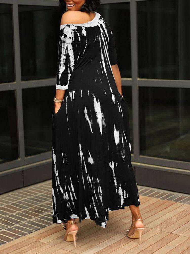 Tie Dye Print Irregular Dresses