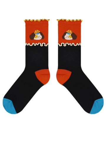 Cute Cartoon Dog Cotton Socks