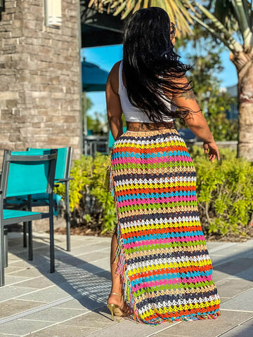 Crochet Fringed Wrap Skirts