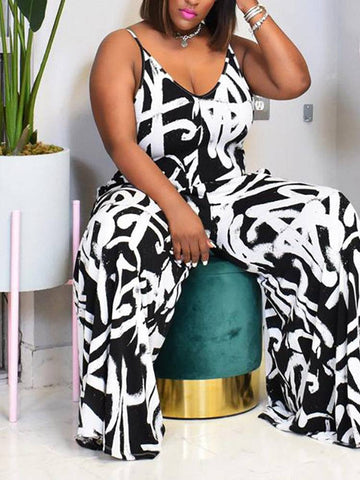 Printed Cami Wide Leg Jumpsuits