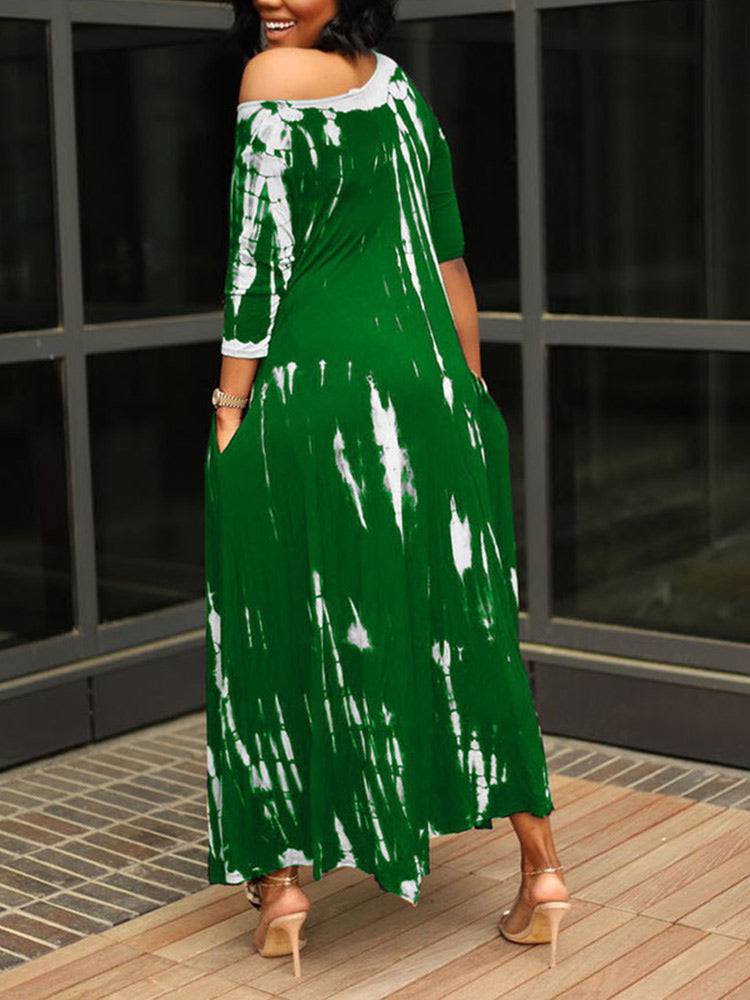Tie Dye Print Irregular Dresses