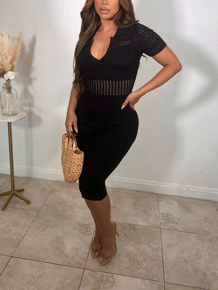 Knit Solid Midi Dresses