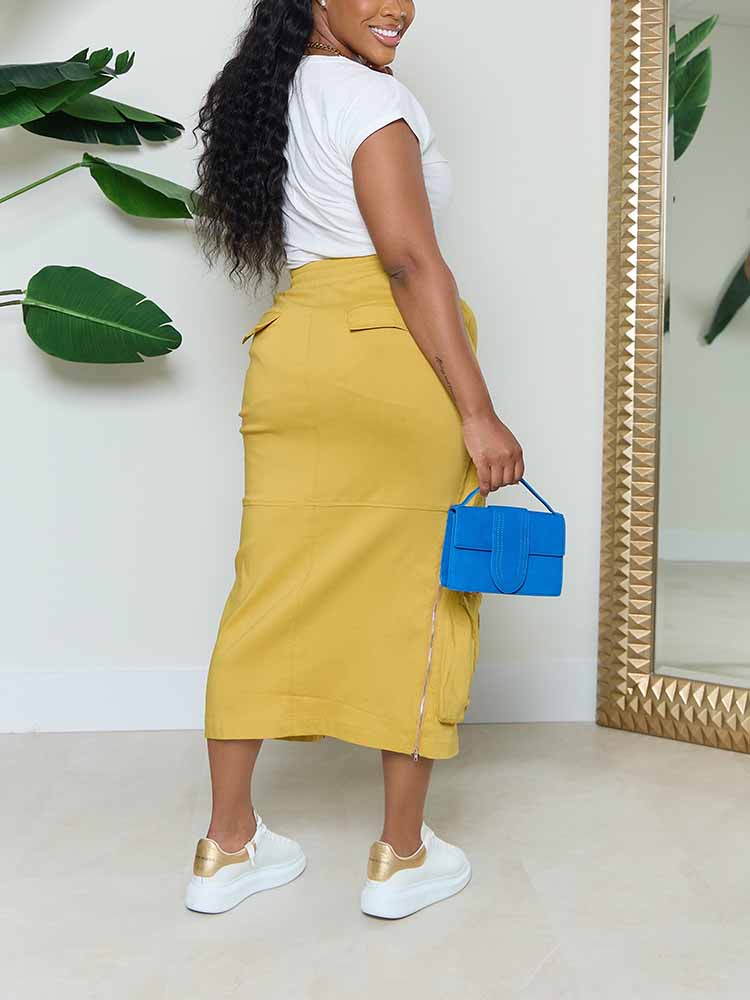 Cargo Pocket Zipper Skirts
