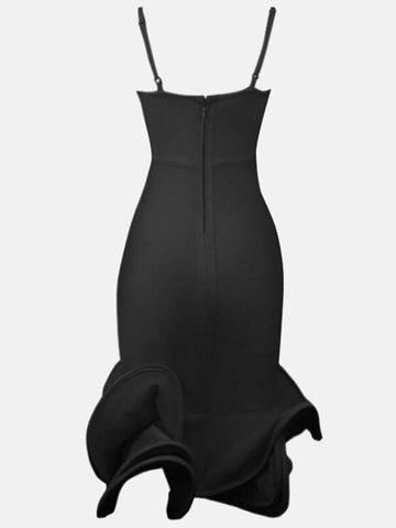 Spaghetti Strap Flare Bandage Dresses