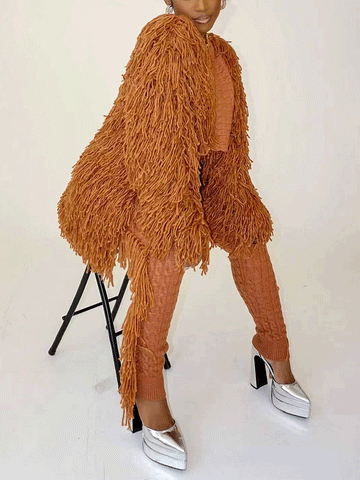 Fringe Knitted Sweater Cardigans