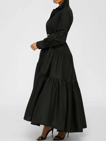 Loose Solid Long Shirt Dresses