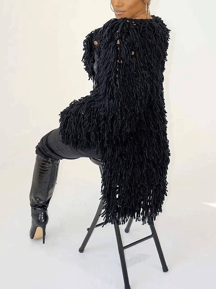 Fringe Knitted Sweater Cardigans