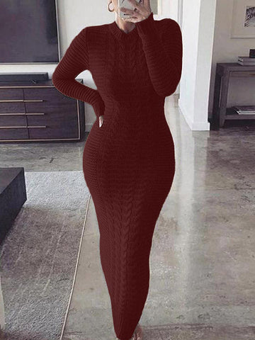 Knitted Bodycon Maxi Sweater Dresses