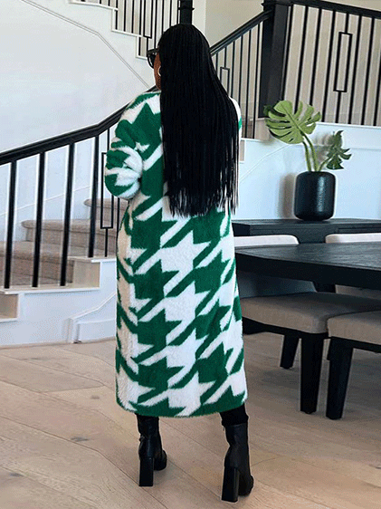 Fur Houndstooth Cardigans