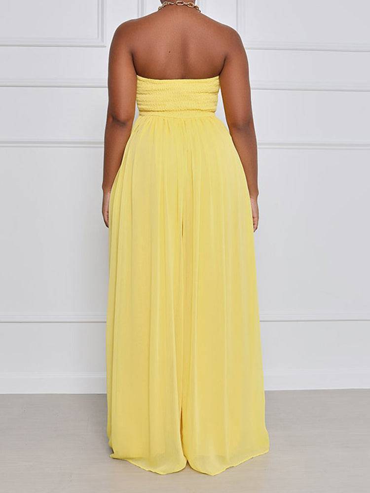 Wide Leg Chiffon Jumpsuits