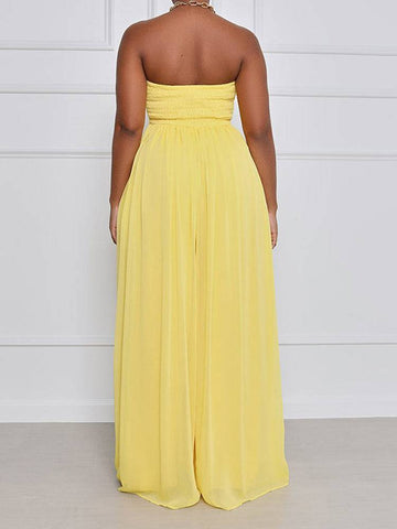 Wide Leg Chiffon Jumpsuits