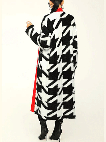Fur Houndstooth Cardigans