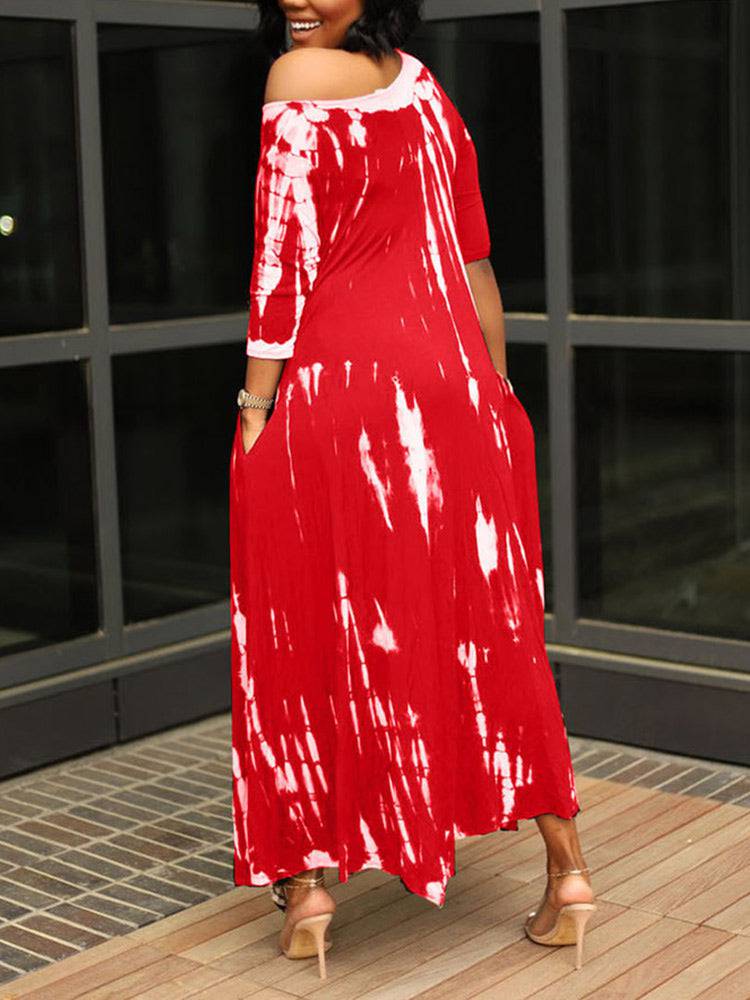 Tie Dye Print Irregular Dresses