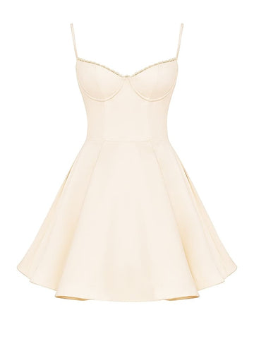 Vintage Cream Tulle Mini Dress