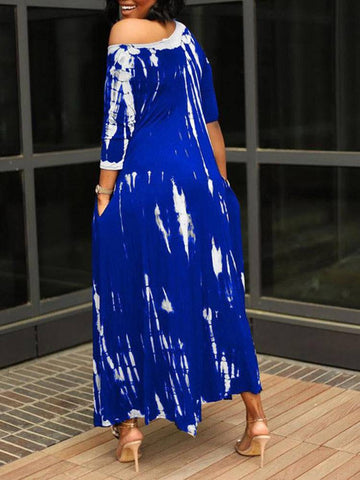 Tie Dye Print Irregular Dresses