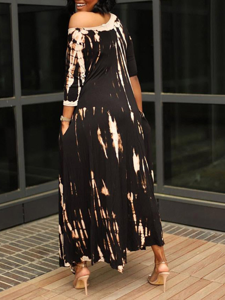 Tie Dye Print Irregular Dresses