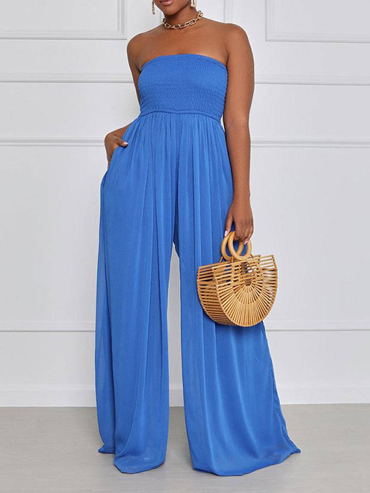 Wide Leg Chiffon Jumpsuits