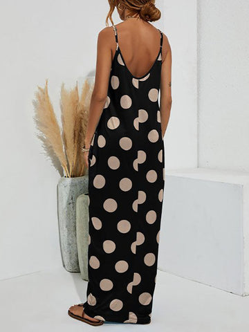 Polka Dot Print Spaghetti Strap Dresses