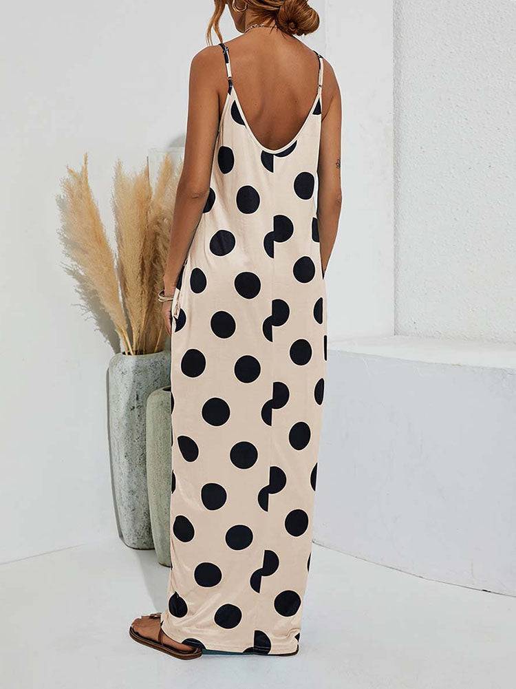 Polka Dot Print Spaghetti Strap Dresses