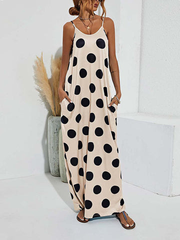 Polka Dot Print Spaghetti Strap Dresses